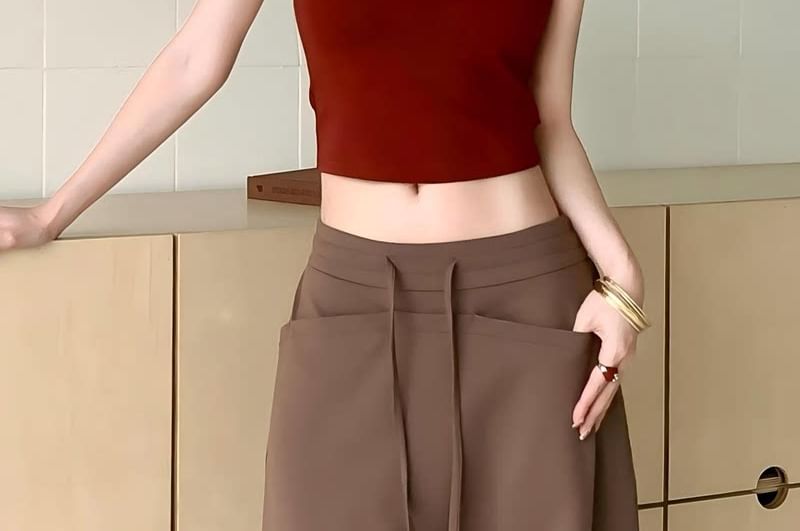 Buckled Halter Crop Top