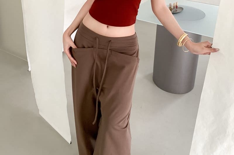 Buckled Halter Crop Top
