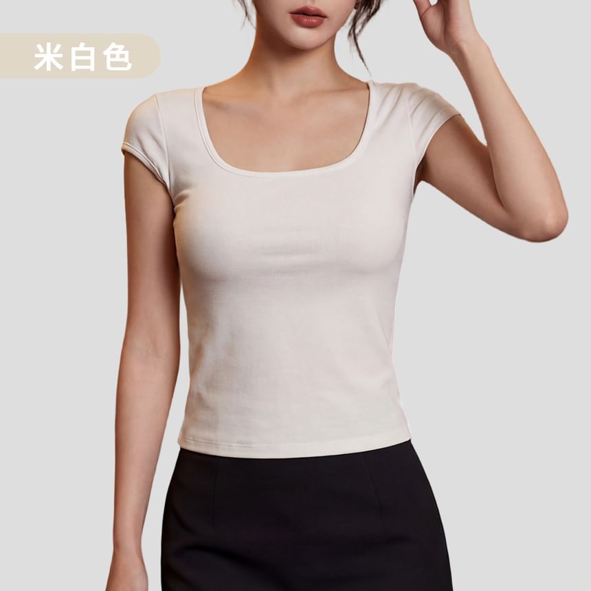 Lace Panel Scoop Tee