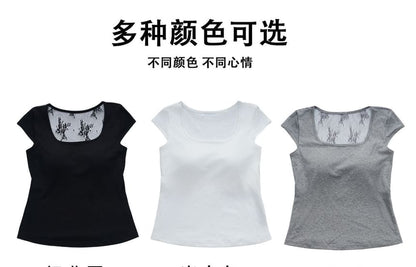 Lace Panel Scoop Tee