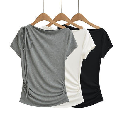 Off-Shoulder Ruched Tee