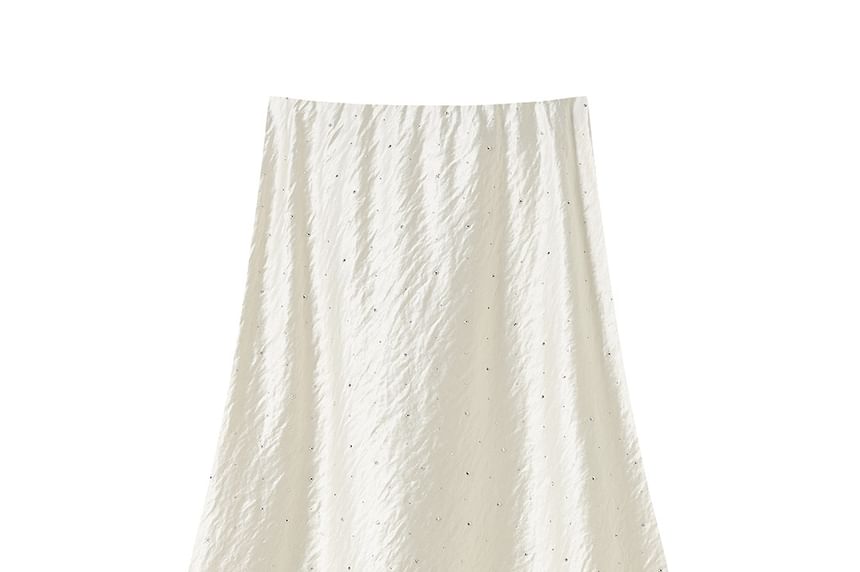 High Waist Rhinestone Mermaid Maxi Skirt