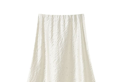 High Waist Rhinestone Mermaid Maxi Skirt