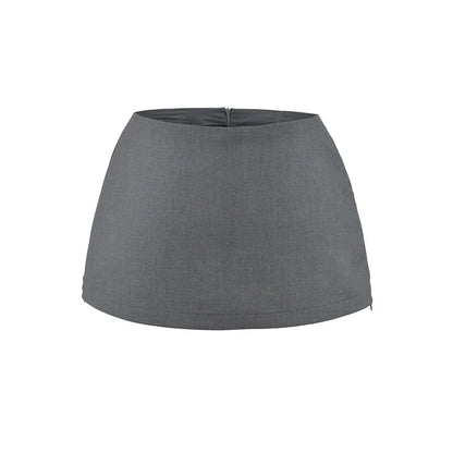 Mid Rise Plain Mini A-Line Skirt