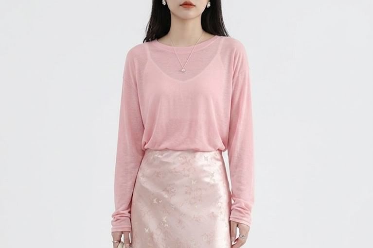 Jacquard Satin Maxi A-Line Skirt