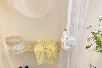 Mid Rise Sheer Panel Midi A-Line Skirt