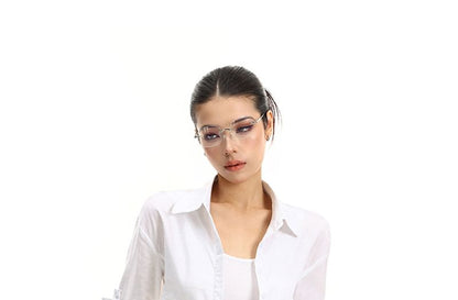 Long-Sleeve Collared Plain Half Button Shirt