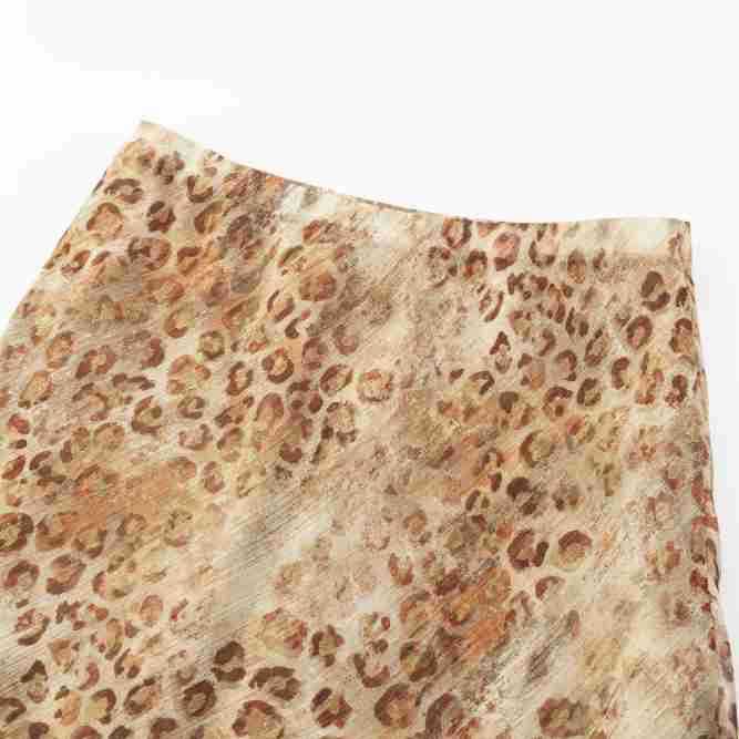 High waist Leopard Print Sheer Mini A-Line Skirt