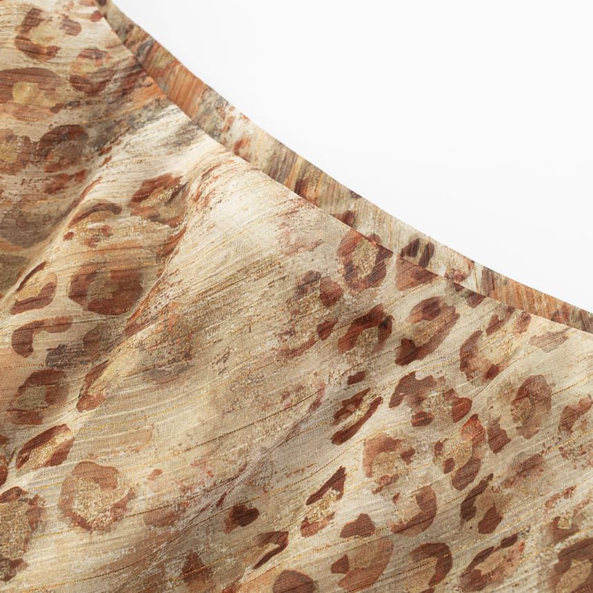 High waist Leopard Print Sheer Mini A-Line Skirt