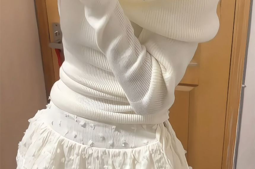 High Waist Plain Tiered Mini A-Line Skirt