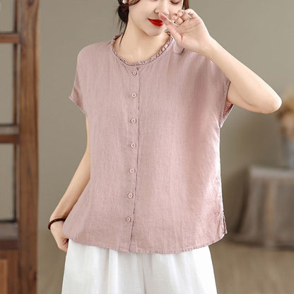 Crew Neck Short Sleeve Essential Blouse