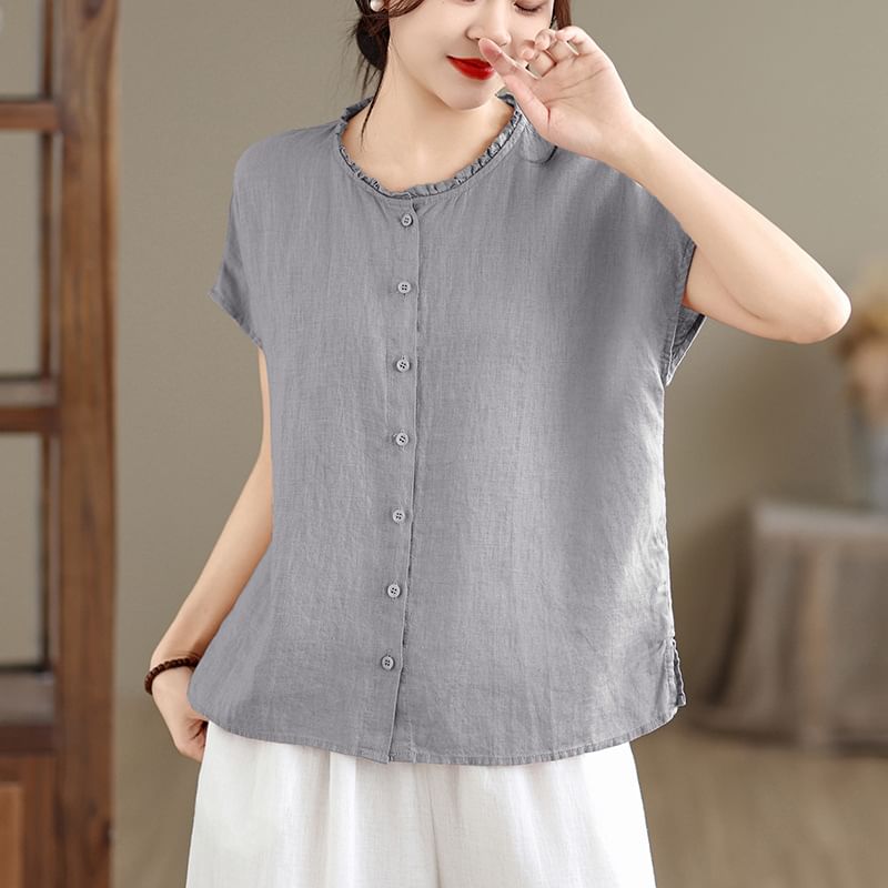 Crew Neck Short Sleeve Essential Blouse