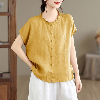 Crew Neck Short Sleeve Essential Blouse