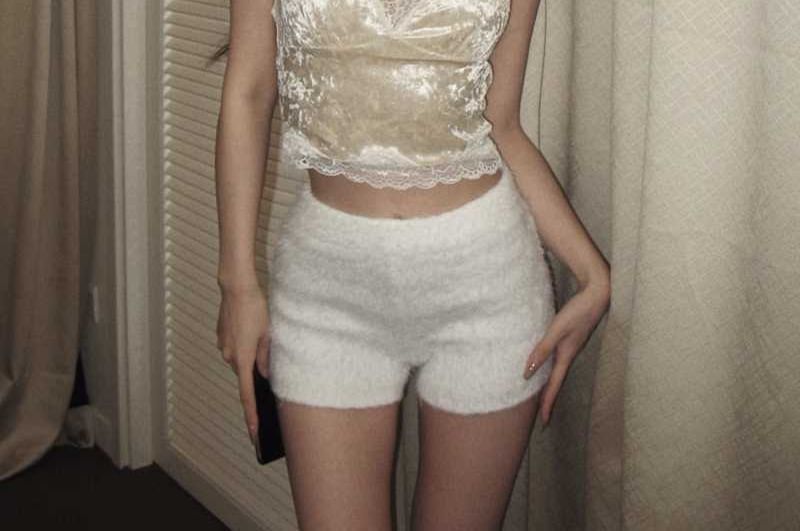 Velvet V-Neck Lace Trim Crop Camisole