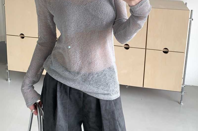 Crop Camisole & Off-Shoulder Mesh Top Set