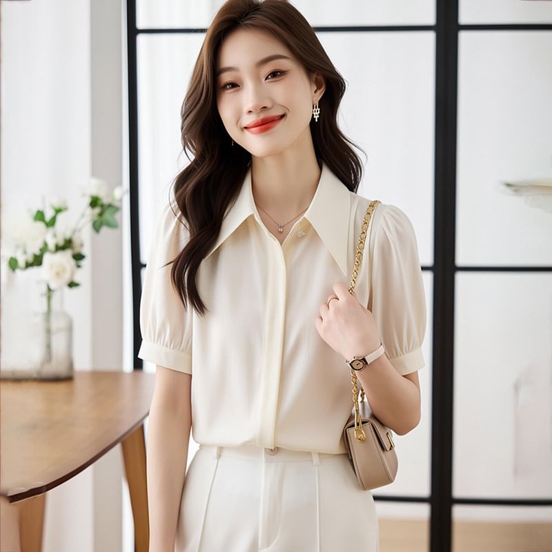 Button-Up Short Sleeve Classic Shirt