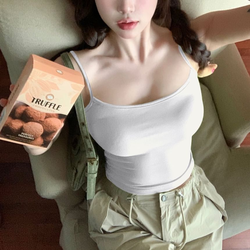 Scoop Neck Crop Camisole Top