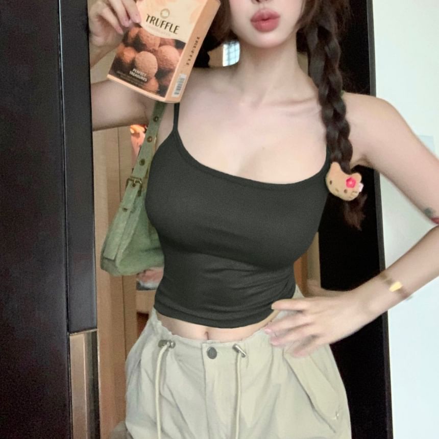 Scoop Neck Crop Camisole Top