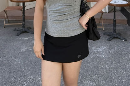 Plus Size Mid Rise Mini Pencil Skirt