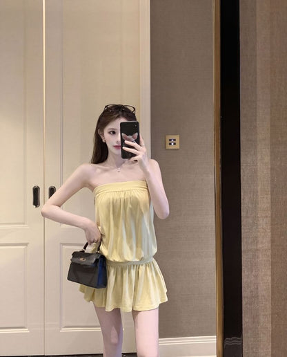 Set: Plain Tube Top + Mini A-Line Skirt