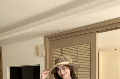 Lace Panel Slit Tunic Spaghetti Strap