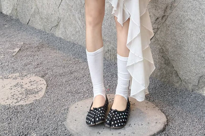 Elastic Waist Plain Asymmetrical Ruffle Mini A-Line Skirt