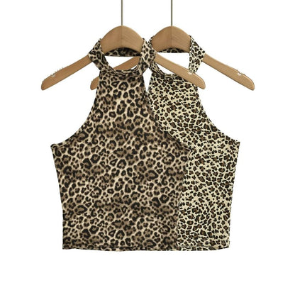 Leopard Print Halter Camisole Top
