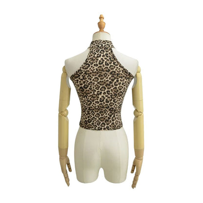 Leopard Print Halter Camisole Top