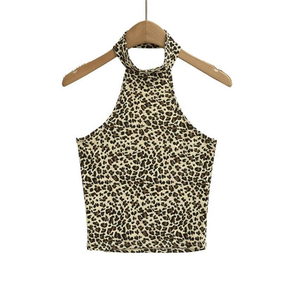 Leopard Print Halter Camisole Top