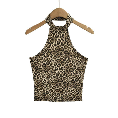 Leopard Print Halter Camisole Top
