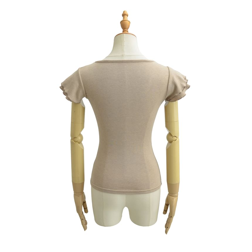 Scoop Neck Henley Tee