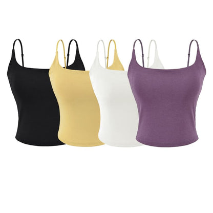Spaghetti Strap Scoop Neck Crop Camisole Top