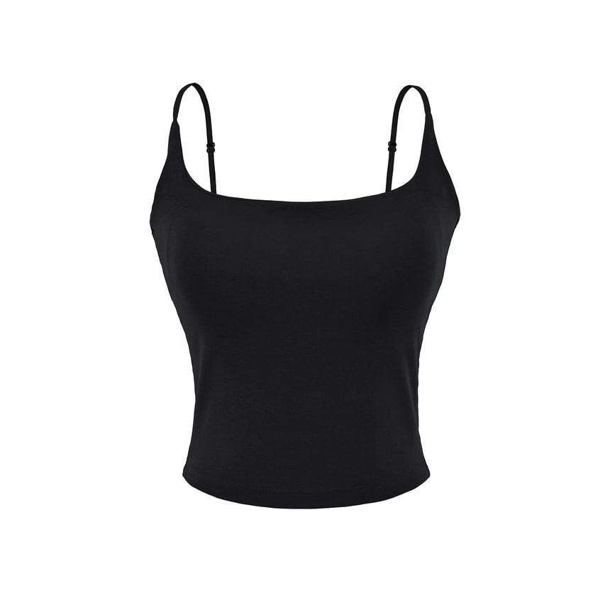 Spaghetti Strap Scoop Neck Crop Camisole Top