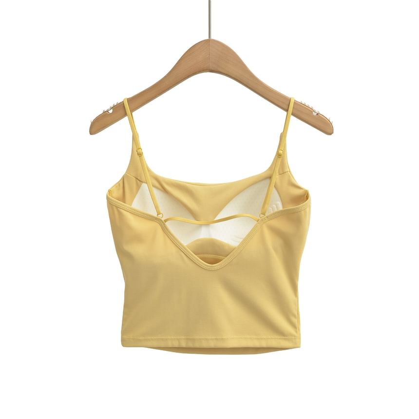 Spaghetti Strap Scoop Neck Crop Camisole Top