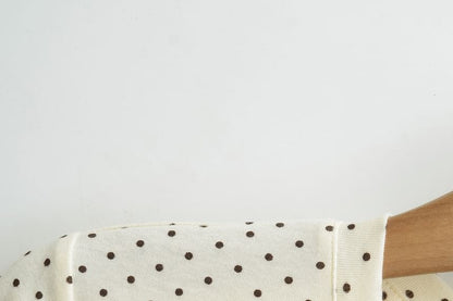 Crew Neck Dotted Crop Short Sleeve Tee