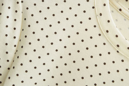 Crew Neck Dotted Crop Short Sleeve Tee