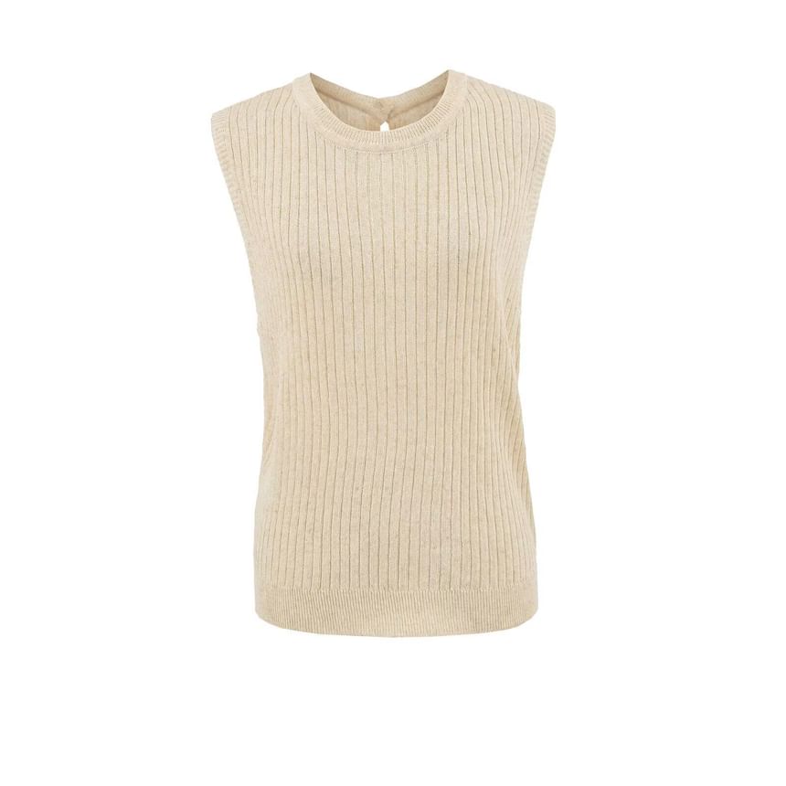 Ribbed Knit Round Neck Top