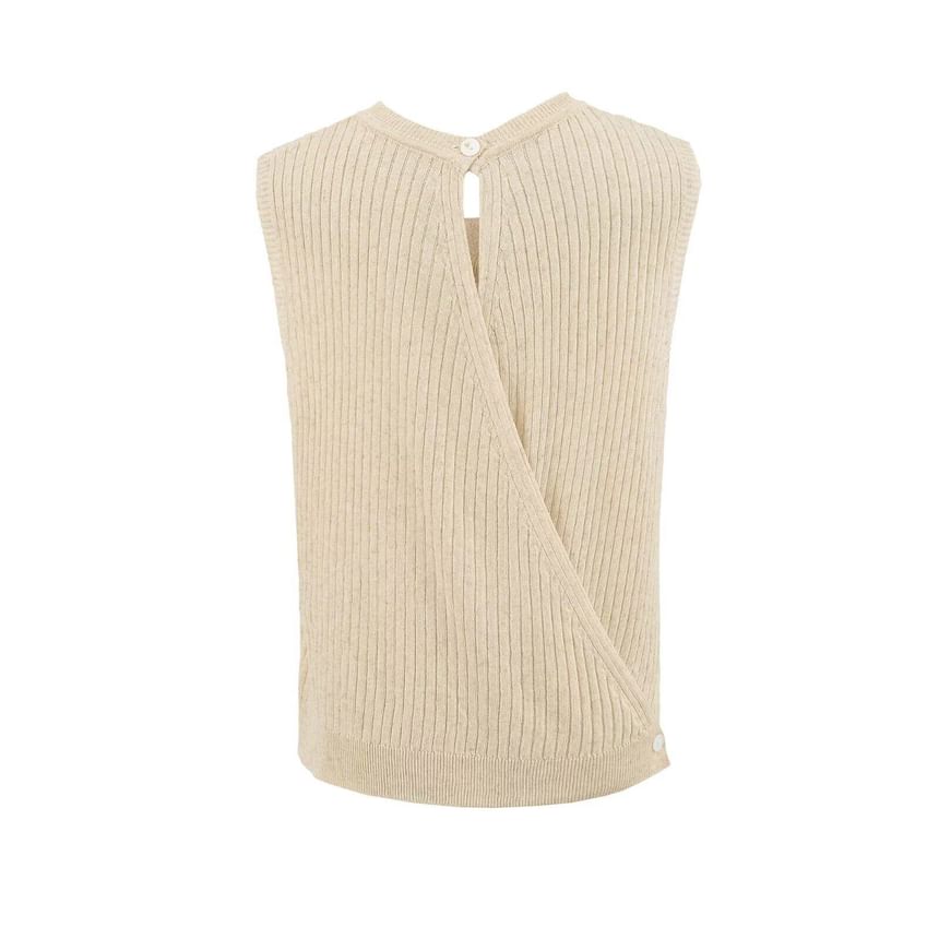 Ribbed Knit Round Neck Top