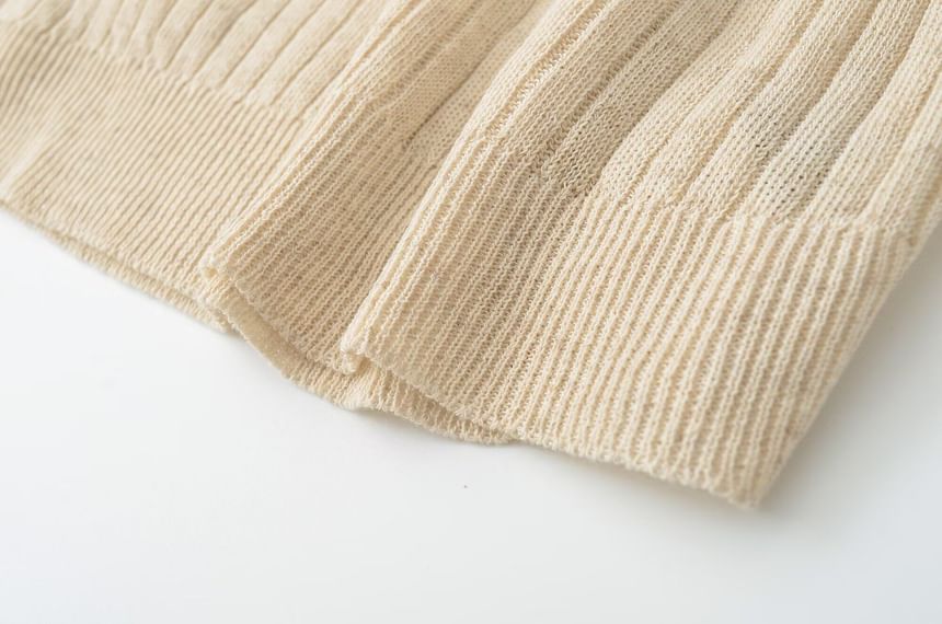 Ribbed Knit Round Neck Top