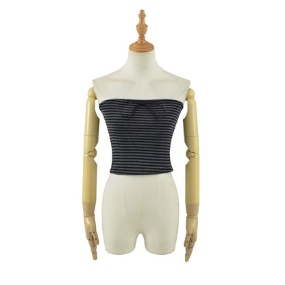 Striped Sleeveless Crop Tube Top