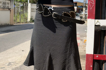 Low Rise Dotted Mini Mermaid Skirt