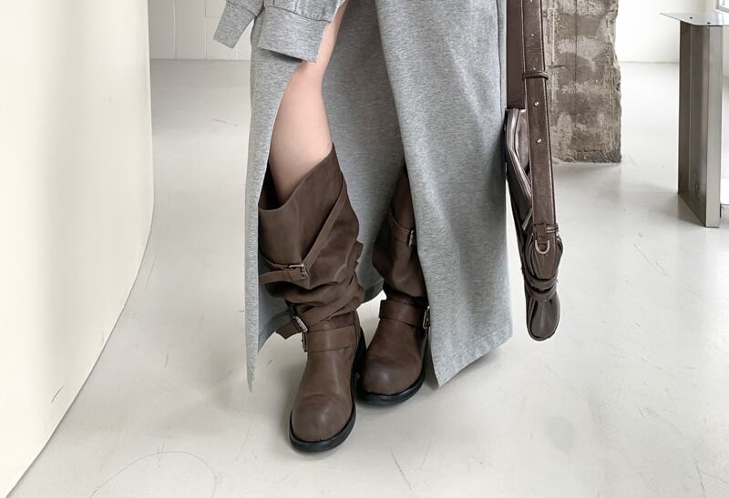 Mid Rise Plain Tie Front Slit Maxi A-Line Skirt