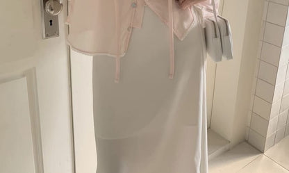 Long Sleeve Ruffled Button Up Blouse