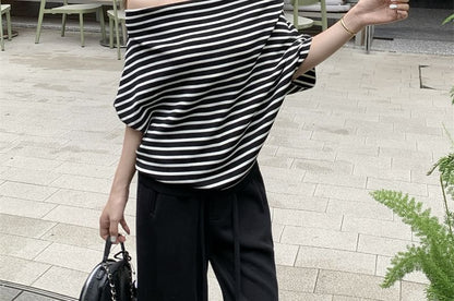 Off-Shoulder Batwing Sleeve Tee