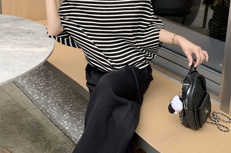 Off-Shoulder Batwing Sleeve Tee