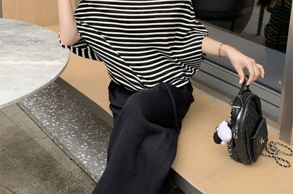Off-Shoulder Batwing Sleeve Tee