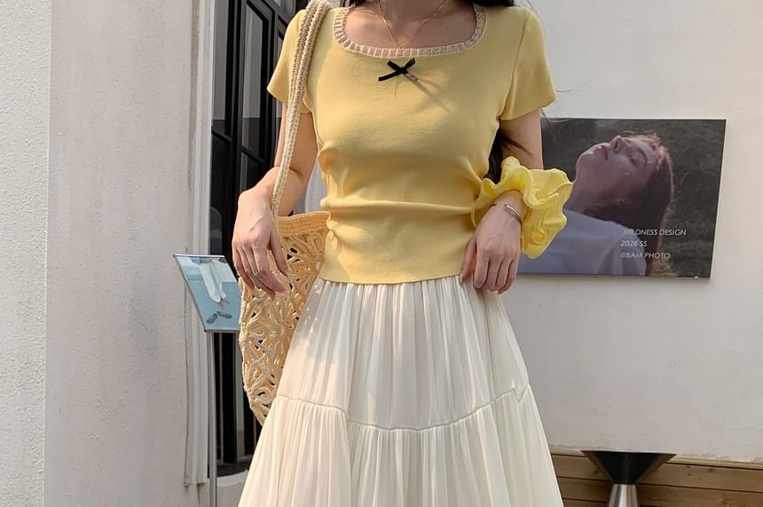 High Waist Plain Maxi A-Line Skirt