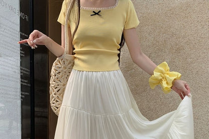 High Waist Plain Maxi A-Line Skirt