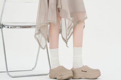 High Waist Asymmetrical Sheer A-Line Skirt
