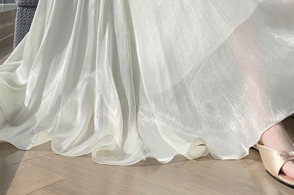 High Waist Sheer Plain Maxi A-Line Skirt